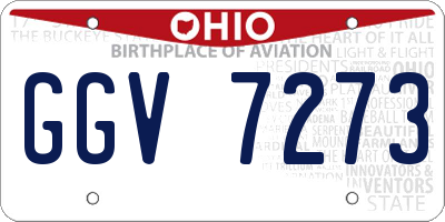 OH license plate GGV7273