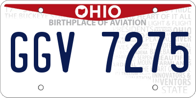 OH license plate GGV7275