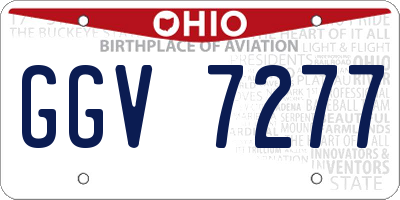 OH license plate GGV7277