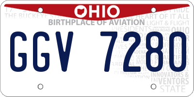 OH license plate GGV7280