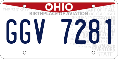 OH license plate GGV7281