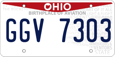 OH license plate GGV7303