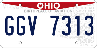 OH license plate GGV7313