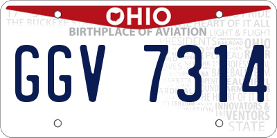 OH license plate GGV7314