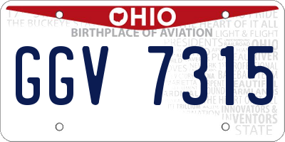 OH license plate GGV7315