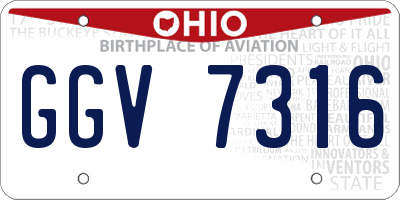 OH license plate GGV7316