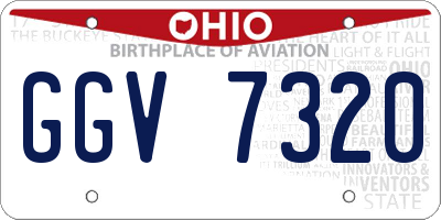 OH license plate GGV7320
