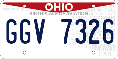 OH license plate GGV7326