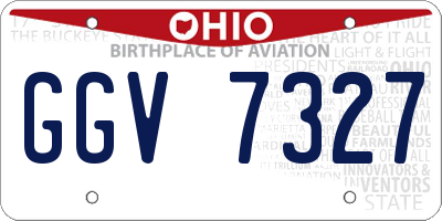 OH license plate GGV7327