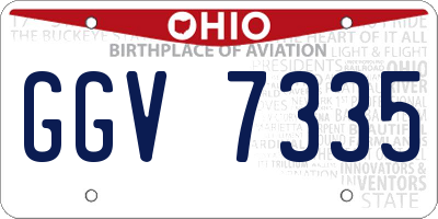 OH license plate GGV7335