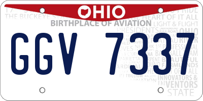 OH license plate GGV7337