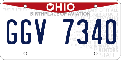OH license plate GGV7340
