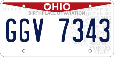 OH license plate GGV7343