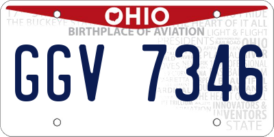 OH license plate GGV7346