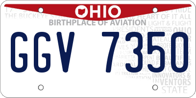 OH license plate GGV7350