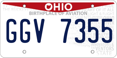 OH license plate GGV7355