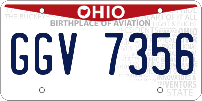 OH license plate GGV7356
