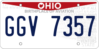 OH license plate GGV7357