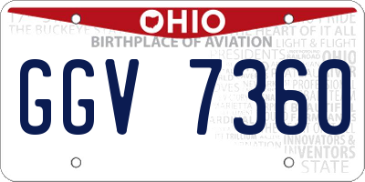 OH license plate GGV7360