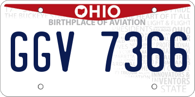 OH license plate GGV7366