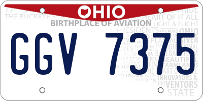 OH license plate GGV7375