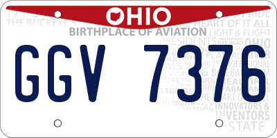 OH license plate GGV7376