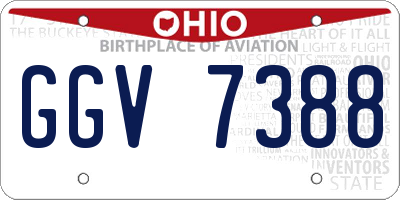 OH license plate GGV7388