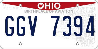 OH license plate GGV7394