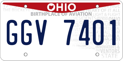 OH license plate GGV7401
