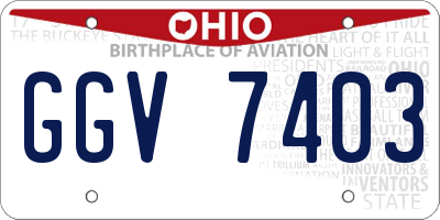 OH license plate GGV7403