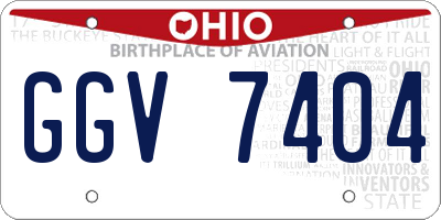 OH license plate GGV7404