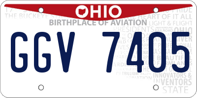 OH license plate GGV7405