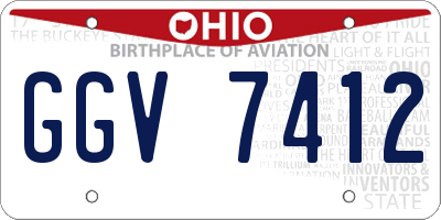 OH license plate GGV7412
