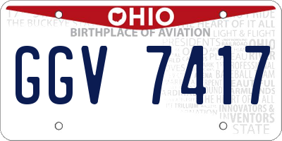 OH license plate GGV7417