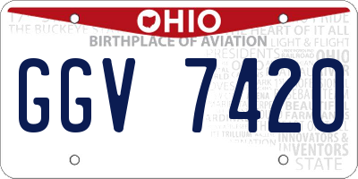 OH license plate GGV7420