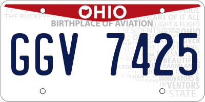 OH license plate GGV7425