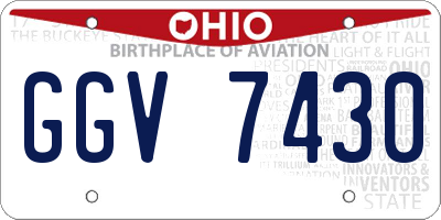 OH license plate GGV7430
