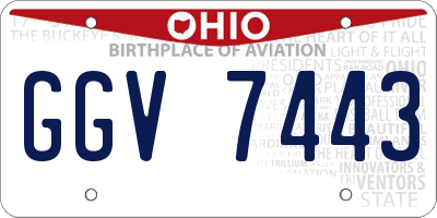 OH license plate GGV7443