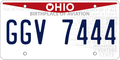 OH license plate GGV7444