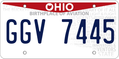 OH license plate GGV7445