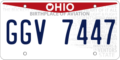 OH license plate GGV7447