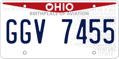 OH license plate GGV7455