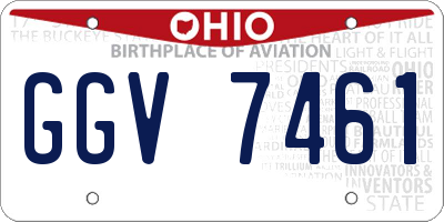 OH license plate GGV7461
