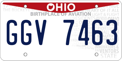 OH license plate GGV7463