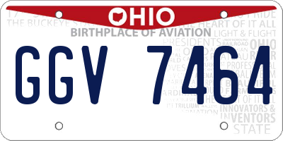 OH license plate GGV7464