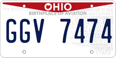 OH license plate GGV7474