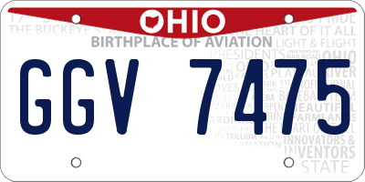 OH license plate GGV7475