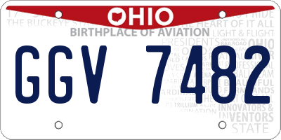 OH license plate GGV7482