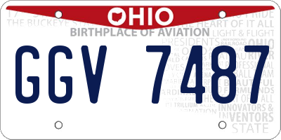 OH license plate GGV7487