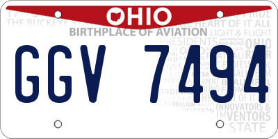 OH license plate GGV7494